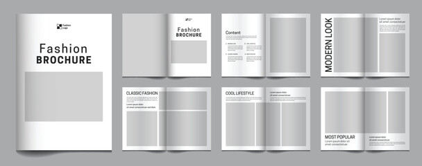 Modern fashion lookbook brochure and catalog minimalist template design, fashion