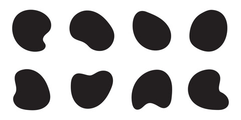 Fototapeta premium Blobs icon. Rock black icons. Drops or stone silhouettes. Vector set of black blobs . Organic blob shapes collection