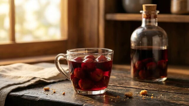 homemade ginja de &oacute;bidos traditional portuguese sour cherry liqueur video