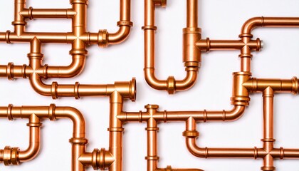 Fototapeta premium Copper pipes maze pattern industrial design