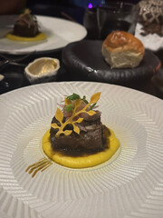 Grilled Steak on a Fine Dining Restaurant