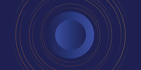 Background geometric shapes circle blue. Line orbit orange color. Galaxy and solar system pattern © Fajar