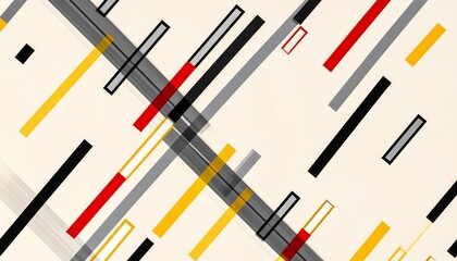 Abstract geometric artwork with rectangles and lines