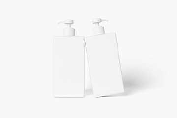 Blank and white pump soap bottle for mockup - 3D Illustration
