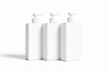 Blank and white pump soap bottle for mockup - 3D Illustration