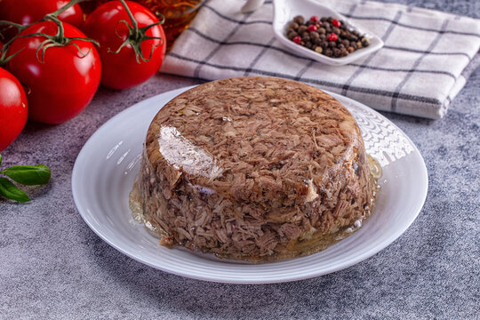 Russian traditional Holidets with chicken