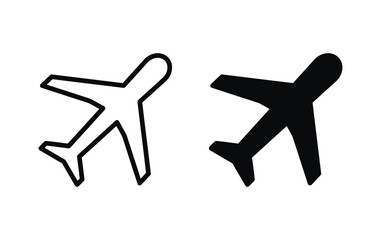 Airplane icon symbolizing travel flight and transportation