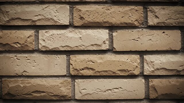 Weathered tan brick wall texture background