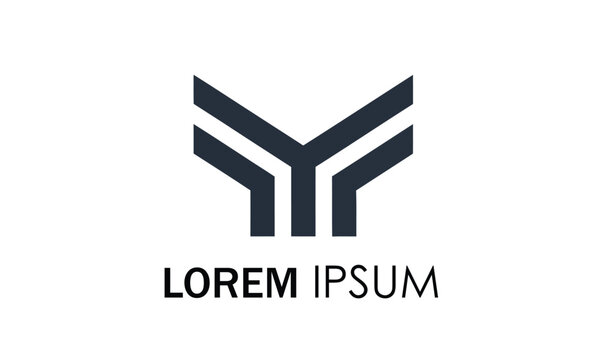 Modern abstract geometric Y-shaped logo design with text placeholder for business branding