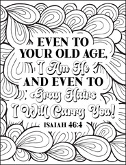 Obraz premium Bible Verse Coloring Page for Adults. Bible Quote Mandala Coloring Page