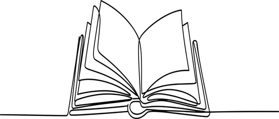 Open book with multiple layers of pages standing upright on a flat surface © Hey world