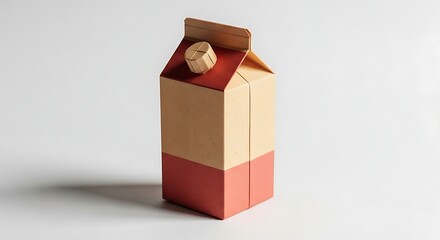 Carton of juice or milk with cap on white background