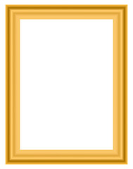 Obraz premium Classic golden rectangular frame with layered metallic border, luxury empty template for certificates, artwork display, and elegant decor