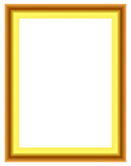 Golden picture frame with soft glowing metallic border, elegant rectangular template for certificates, awards, and premium design