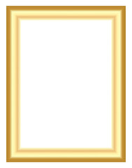Obraz premium Luxury golden rectangular photo frame with soft metallic gradient border, elegant blank template for certificates and wall decor