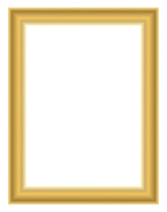 Obraz premium Classic golden picture frame with soft glowing border effect, luxury rectangular photo frame template isolated