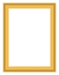 Fototapeta premium Classic golden picture frame with soft glowing border effect, luxury rectangular photo frame template isolated