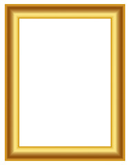 Obraz premium Vintage style golden rectangular picture frame with bold metallic border template isolated background
