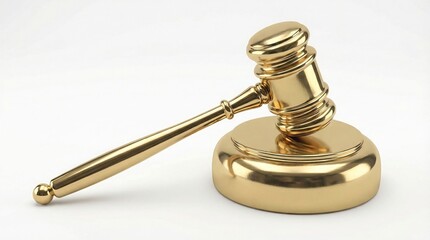 Golden Judge Gavel and Sound Block