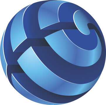 Blue Sphare Ball logo icon travel isolated on transparent background