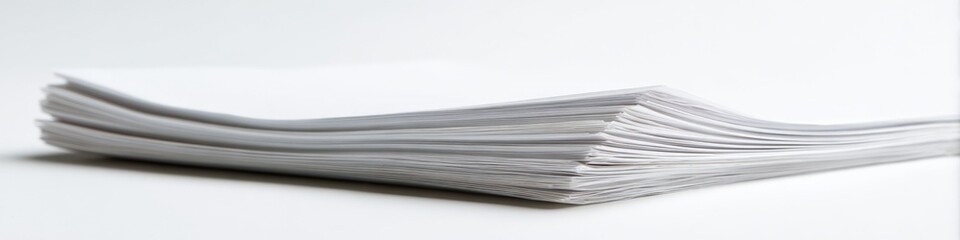 Stack of blank white a4 sheets on white background