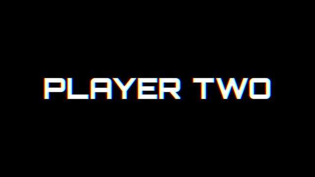 Player tow text animation in a glitch effect on transparent background. Suitable for tech articles, website banners, social media posts, and cybersecurity content.