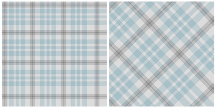 Soft Blue and Gray Plaid Textile Patterns