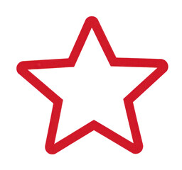 Obraz premium Red star shape symbol white background isolated on a transparent background