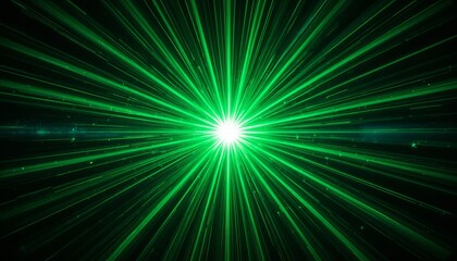 Obraz premium Vibrant green light explosion with dynamic energy rays