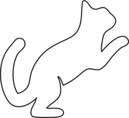Obraz premium Editable outline cat vector icon with smooth contours and balanced composition for creative design projects.