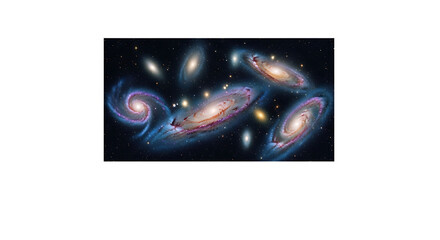 Galaxies in deep space, cosmic collision, universe exploration