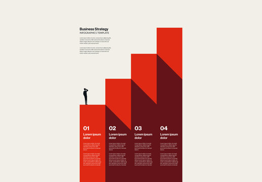 Business Growth Steps and Strategy Infographic Template