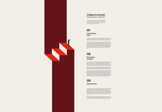 Three Steps for Business Growth Strategy Infographic Template