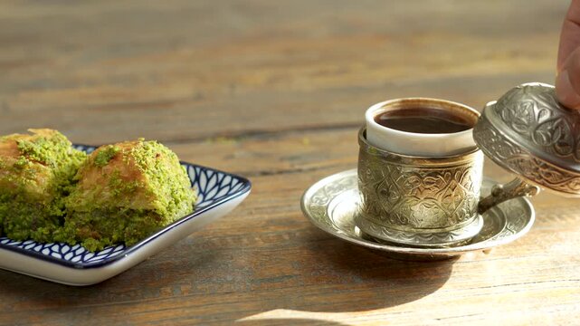 Happy Ramadan, Turkish coffee and Baklava