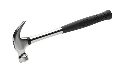Hammer with black handle isolated on transparent background