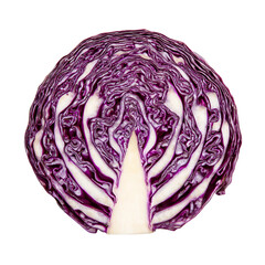 Fototapeta premium Fresh Red Cabbage Cross Section with Detailed Texture and Vibrant Color