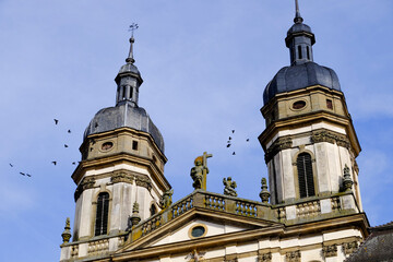 Obraz premium The imposing Baroque church of the Cistercian monastery of Schöntal in southern Germany