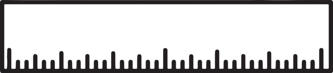 Obraz premium Black and white representation of a ruler with tick marks and a border also transparent background measurement