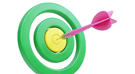 Dart hitting the bullseye of a target