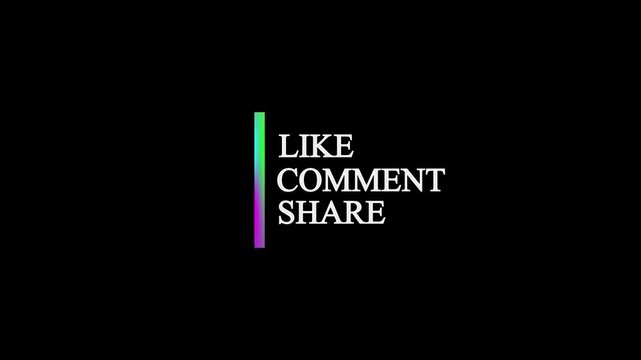 Coloring and white Minimalist subscribe comment like share 4k video animation.on a black background.