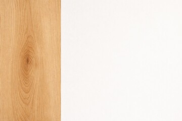 Naklejka premium Wooden Texture Meets Blank Canvas in a Creative Workspace Highlighting Design Potential and Material Contrast Without Distractions