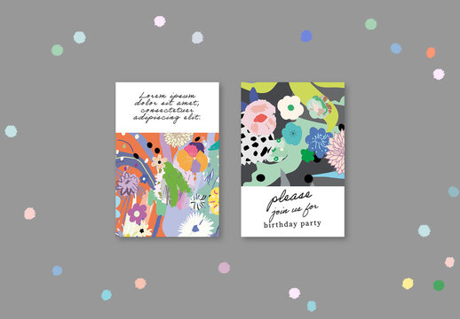 Floral Abstract Posters Layout