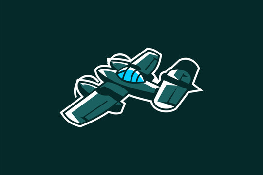 british heavy fighter in service during World War II  icon vector illustration.