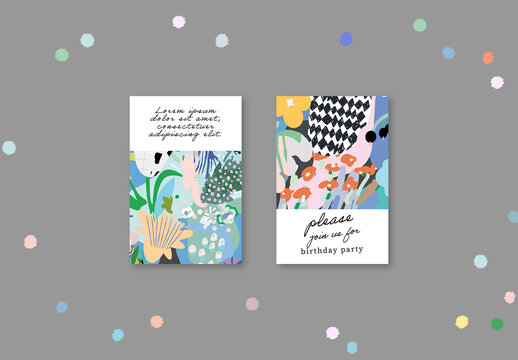 Floral Abstract Posters Layout