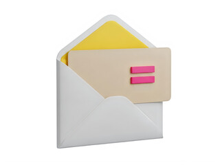 A white envelope with a yellow sticky note and a pink sticker on it.