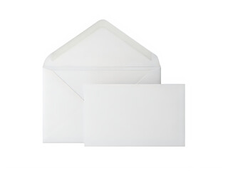 A simple and elegant white envelope and paper on a white background