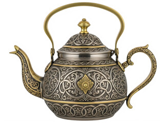 A beautifully ornate and intricately designed antique silver teapot.
