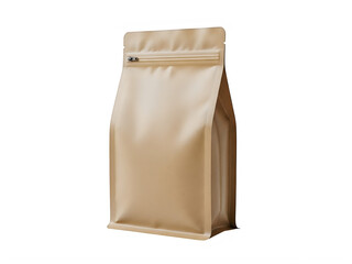 A brown paper bag standing upright against a white background
