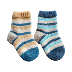 Pair of Striped Baby Socks isolated