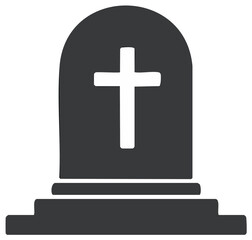 Obraz premium Tombstone with cross symbol depicting death and remembrance in grayscale